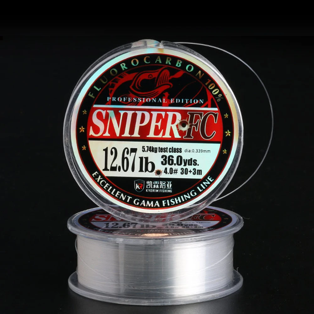 VOLIN-sedal de pesca de fibra de carbono, hilo de monofilamento superfuerte de calidad, fluorocarbono, pesca de carpa en agua salada, 30m + 3m, nuevo - imagen 3