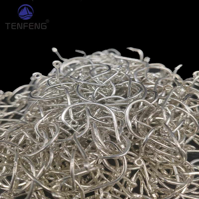 Anzuelos de Pesca de acero de alto carbono, anzuelos de púas de estaño brillante, cabeza de plantilla, perca, aparejos de Pesca de lubina, venta al por mayor - imagen 2