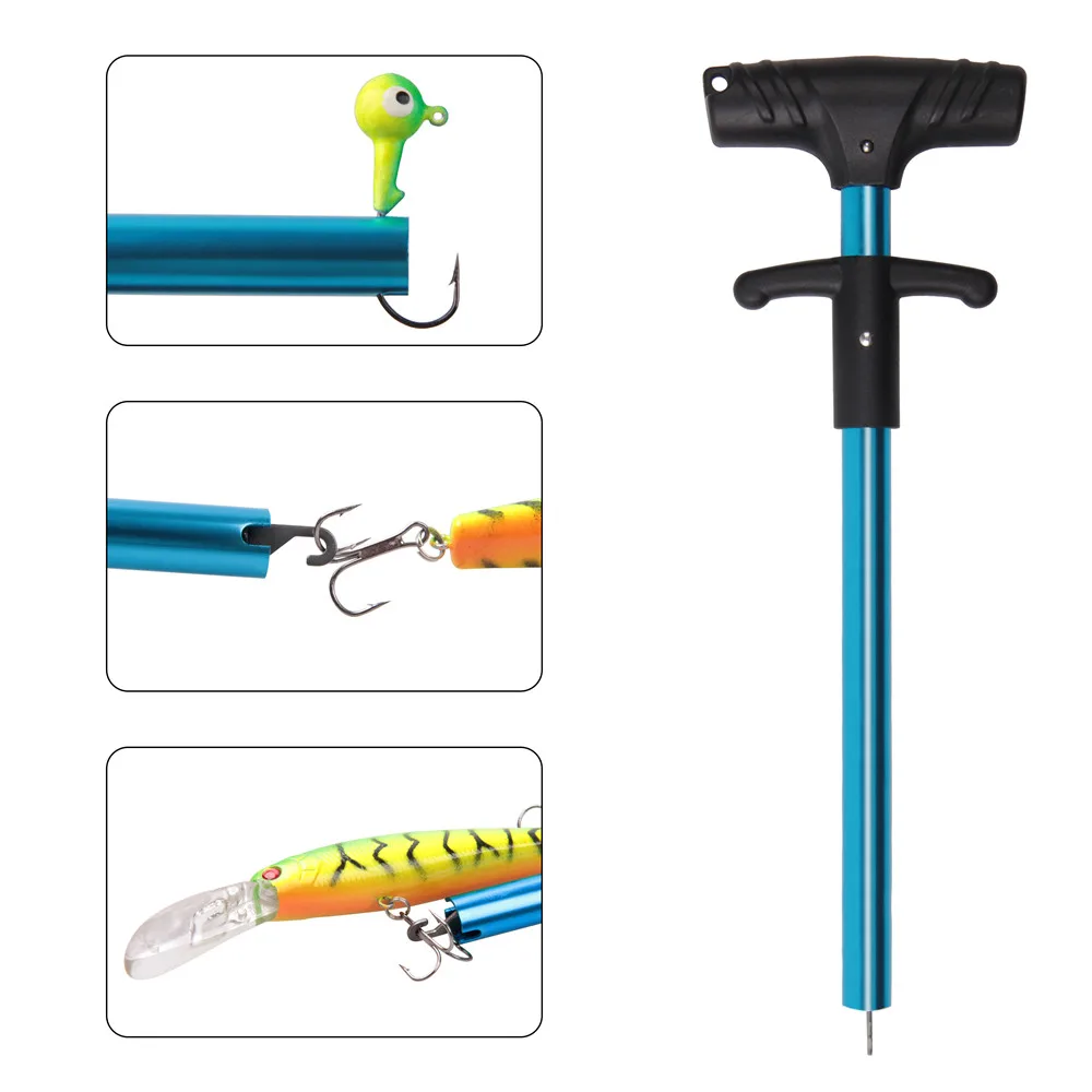 Extractor de anzuelos de pesca, dispositivo de desenganche de tubo de aluminio, herramienta portátil para aparejos de pesca - imagen 3