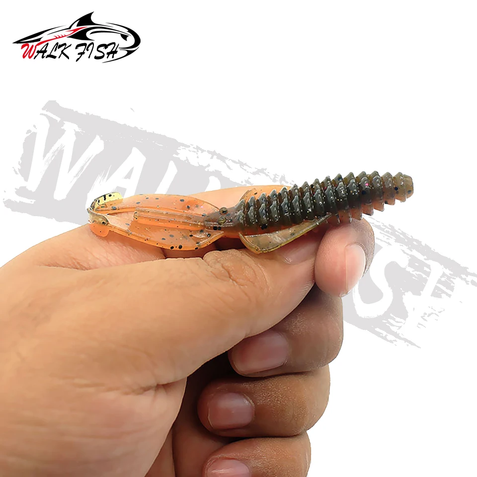WALK FISH RGBUG señuelo de pesca suave, anzuelo de 80mm y 120mm, Wobblers, Swimbait, cebos de silicona, camarón, lubina, perca, cebo artificial - imagen 5