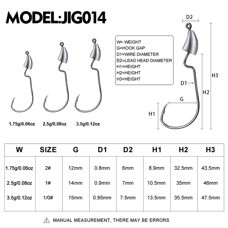 PROBEROS-anzuelos de pesca de acero, 5 unidades, 1,75g, 2,5g, 3,5g, señuelo de gusano suave, aparejos de pesca de carpa - imagen 3