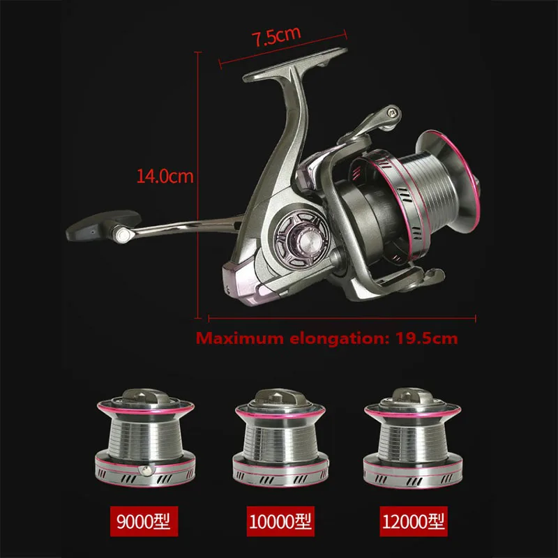 Carrete de pesca grande YO serie 9000-12000, vaso cónico de Metal, 15KG, arrastre máximo, depósito de agua dulce, señuelo, rueda de pesca - imagen 3
