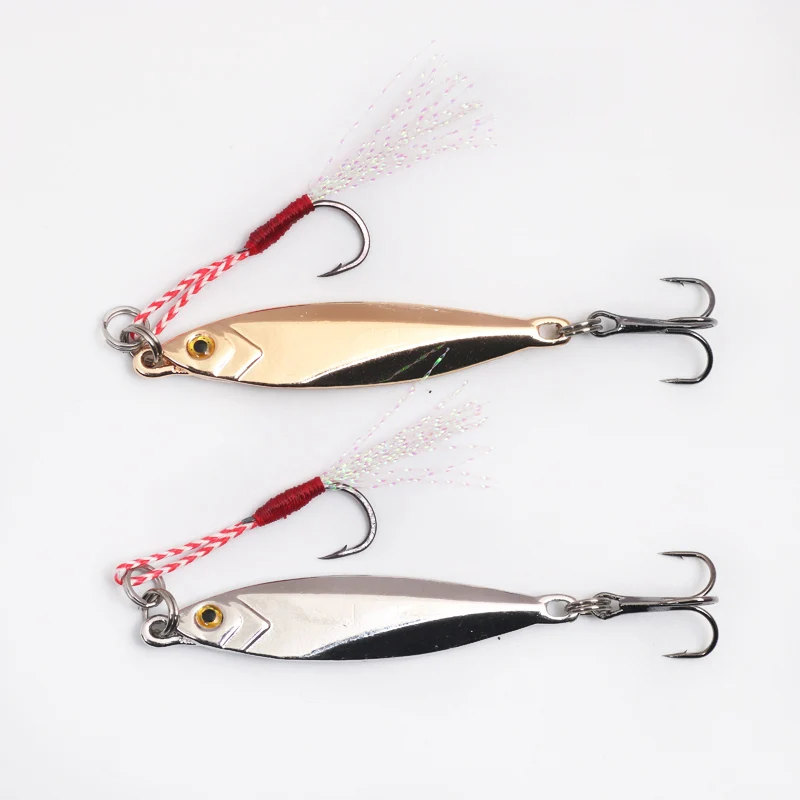 POETRYYI-señuelo de pesca de Metal, 1 unidad, 12g/16g/22g, cuchara, cebo duro, lentejuelas con gancho triple, Wobbler Spinner 50