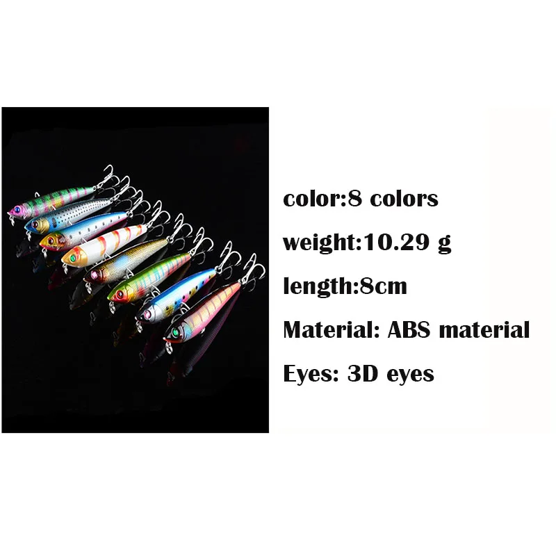 Señuelo de pesca de 8 cm y 10,2g, cebo biónico, vib, conjunto de Señuelos de pesca - imagen 2