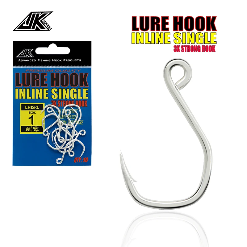 JK LHIS-anzuelo de pesca de acero con alto contenido de carbono, anzuelo para pesca marina, resistente a la corrosión, 1 #/ 2 #/ 4 #/ 6 #