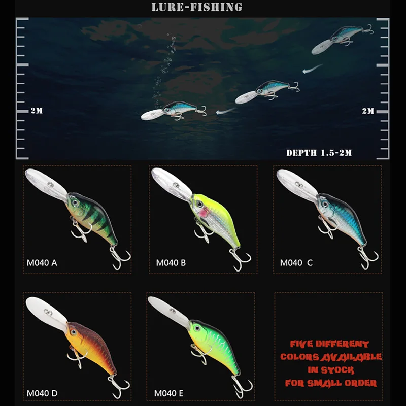 Señuelos de Pesca con manivela de 15g y 10,5 cm, Wobblers artificiales para buceo profundo, Crankbait, Lucio, curricán, carpa, aparejos de Pesca, 1 ud. - imagen 5