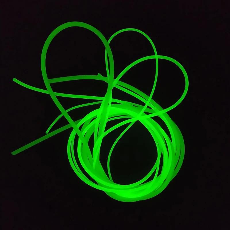 Tubo luminoso de silicona suave para pesca, anzuelo de pesca de mar profundo fluorescente, anzuelo luminoso, accesorios de alambre, color verde, 5M/10M - imagen 5