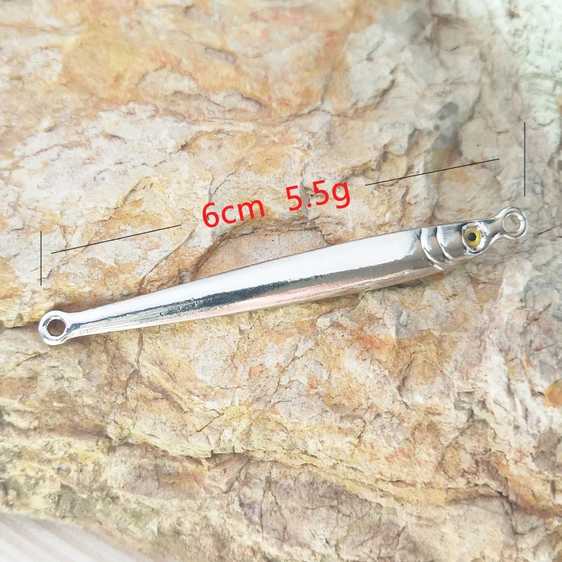 POETRYYI-señuelo de pesca de plomo, plantilla de Metal de 6cm y 5,5g con ganchos de Nepal, 5 colores, cebo duro Artificial - imagen 2