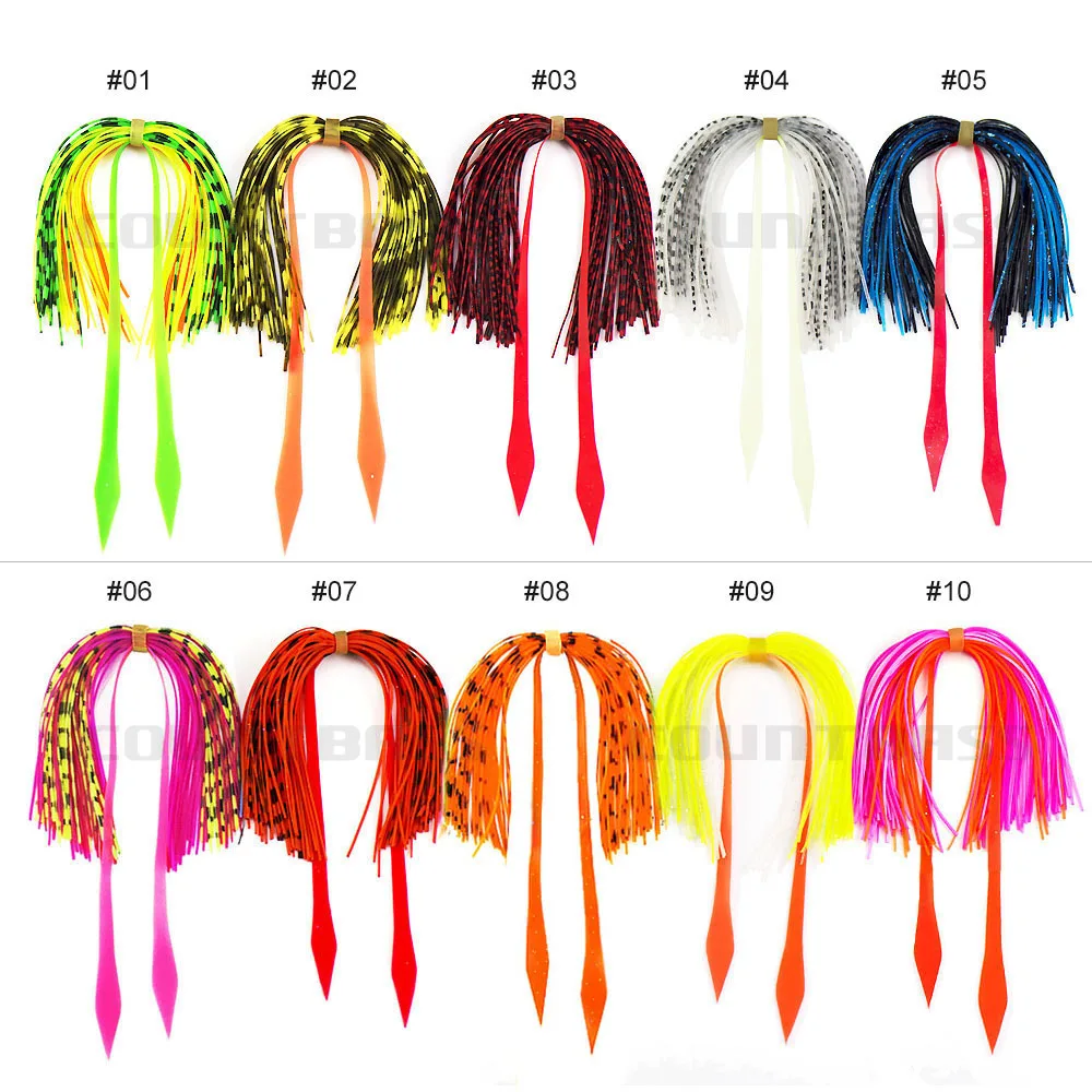 Countbass, 20 mechones de faldas de silicona con accesorios de pesca con remolque, señuelos de goma salada DIY, plantillas de calamar, señuelo de plantilla madai