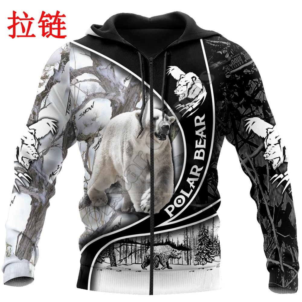Oso Polar Sudadera de pesca 3D – Chaqueta con capucha Unisex KJ489 - imagen 5