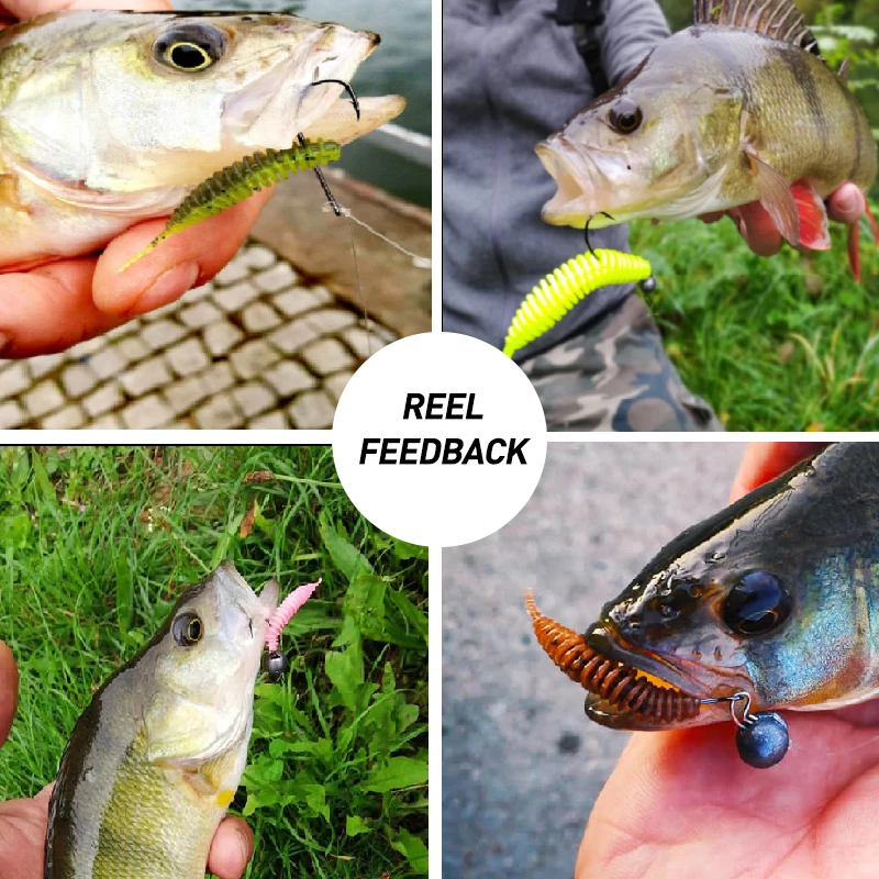 ESFISHING pesca pequeño cebo de gusano señuelo Tanta 38mm 90mm 0,35g 7,5g pesca en hielo Leurre Peche calamar aparejos de pesca lubina Pike - imagen 5