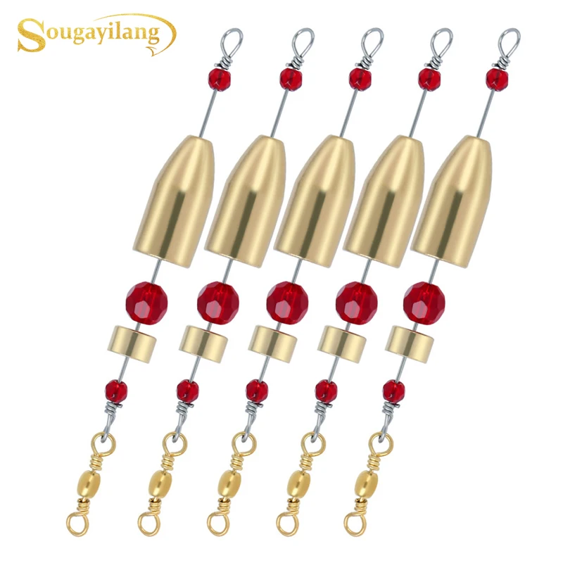 Sougayilang-Conector de anillo giratorio de pesca, herramientas de aparejos de latón, 11g/18g/25g