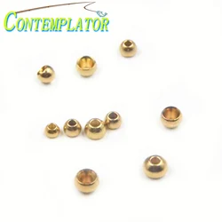 Cuentas de latón atado de moscas, 60 piezas, larvas, ninfas, cabeza de Pupae, tamaño de 2,5mm/3,0mm/3,5mm/4,0mm, serpentinas de cuentas de cobre duraderas y moscas húmedas