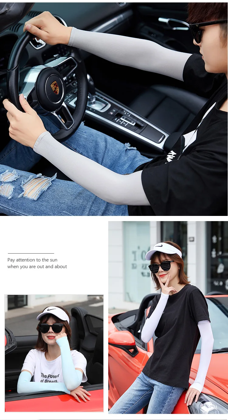 Manténgase elegante y protegido por el sol con nuestras mangas de protección UV de manga larga