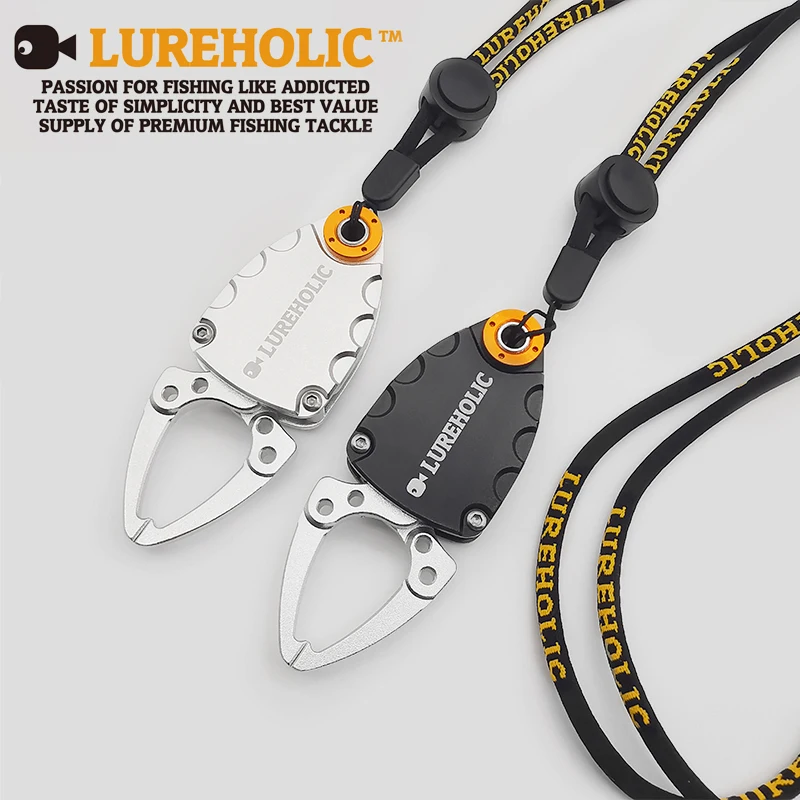 Lureholic-Mini agarre de labio de pescado de aleación de aluminio, agarre de pesca, alicates de Control, removedor de anzuelos, herramienta de aparejos de pesca con señuelo