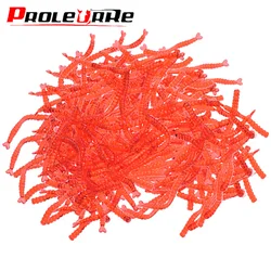 Cebo suave de gusano rojo realista, señuelo de pesca de silicona con olor a pescado, camarón, fácil brillo, Isca, cebo Artificial para lubina, carpa, Tilapia, 2cm