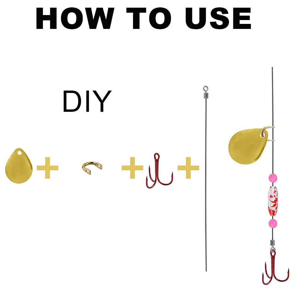 100 Uds. Horquilla de pesca Easy Spin Spinner horquilla cuchara de pesca Spinnerbait señuelo accesorios DIY hacer aparejos de pesca - imagen 3