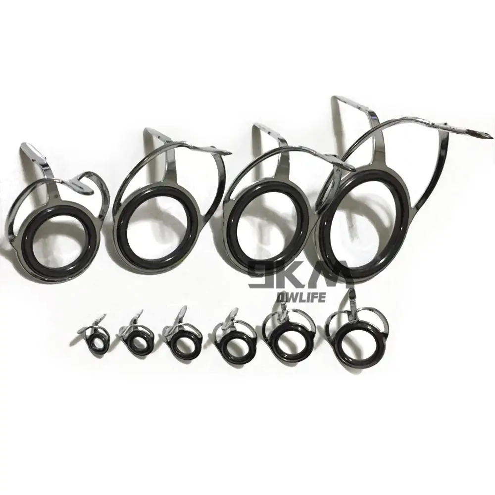 Kit de reparación de varillas de pesca, guías de caña de pescar, anillos de línea, juegos de ojos, tamaño mixto, acero inoxidable, pesca en agua dulce y salada, 6 ~ 42, 10 Uds. # 4~38 mm - imagen 4