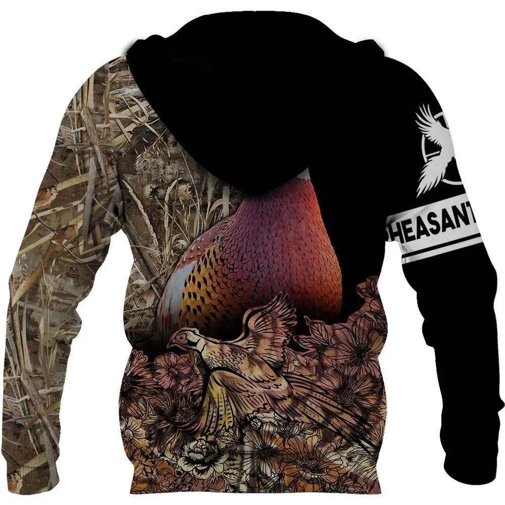 Sudadera con capucha con estampado 3D de caza de faisán, sudadera Huntaholic para hombre, ropa de calle Unisex, jersey con cremallera, chaqueta informal, chándales KJ0245 - imagen 2