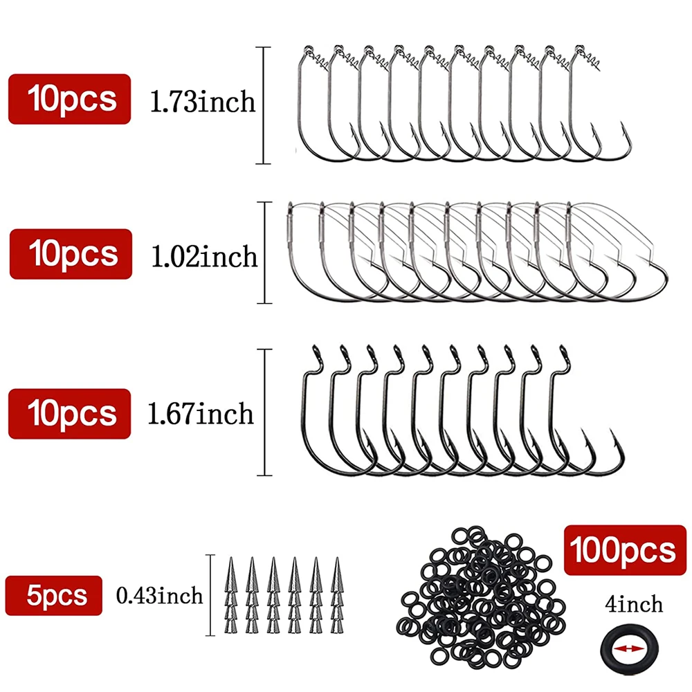 Kit de Señuelos de Pesca de gusano loco, 116 unidades, cebos de gusano suave, Kit de herramientas de pesca, juntas tóricas, truchas, lubinas, Jigging, kit de aparejos de señuelo - imagen 2