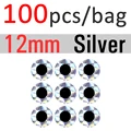 12mm Sliver 100pcs