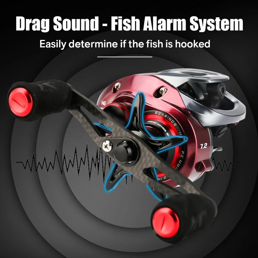 SeaKnight-carrete de Baitcasting ultraligero serie BFS RED FOX, sistema de freno magnético integrado, sonido de arrastre de 13 libras, 7,2: 1/8,1: 1, 12BB, nuevo - imagen 3