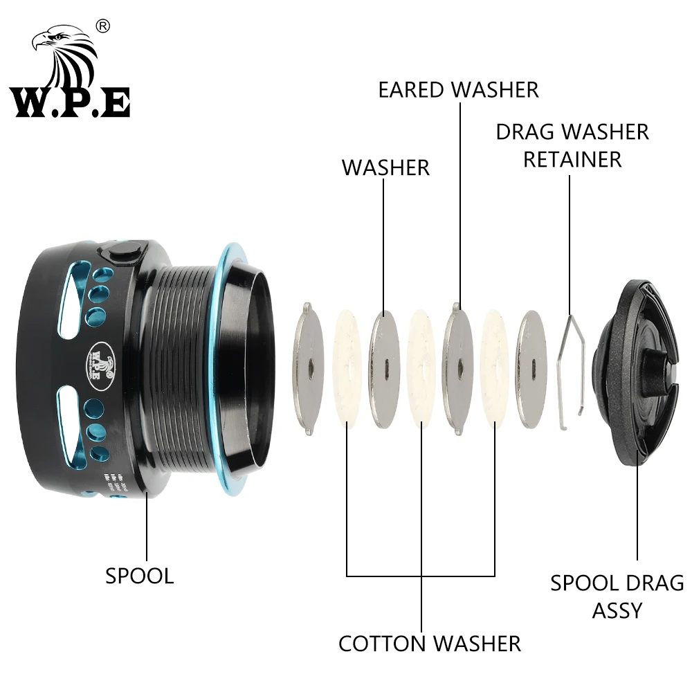 W.P.E-carrete de pesca giratorio 3500/4500 HKW, aparejo de Metal, relación de engranaje de alta velocidad 5 + 1 BBs, 5,2: 1 - imagen 3