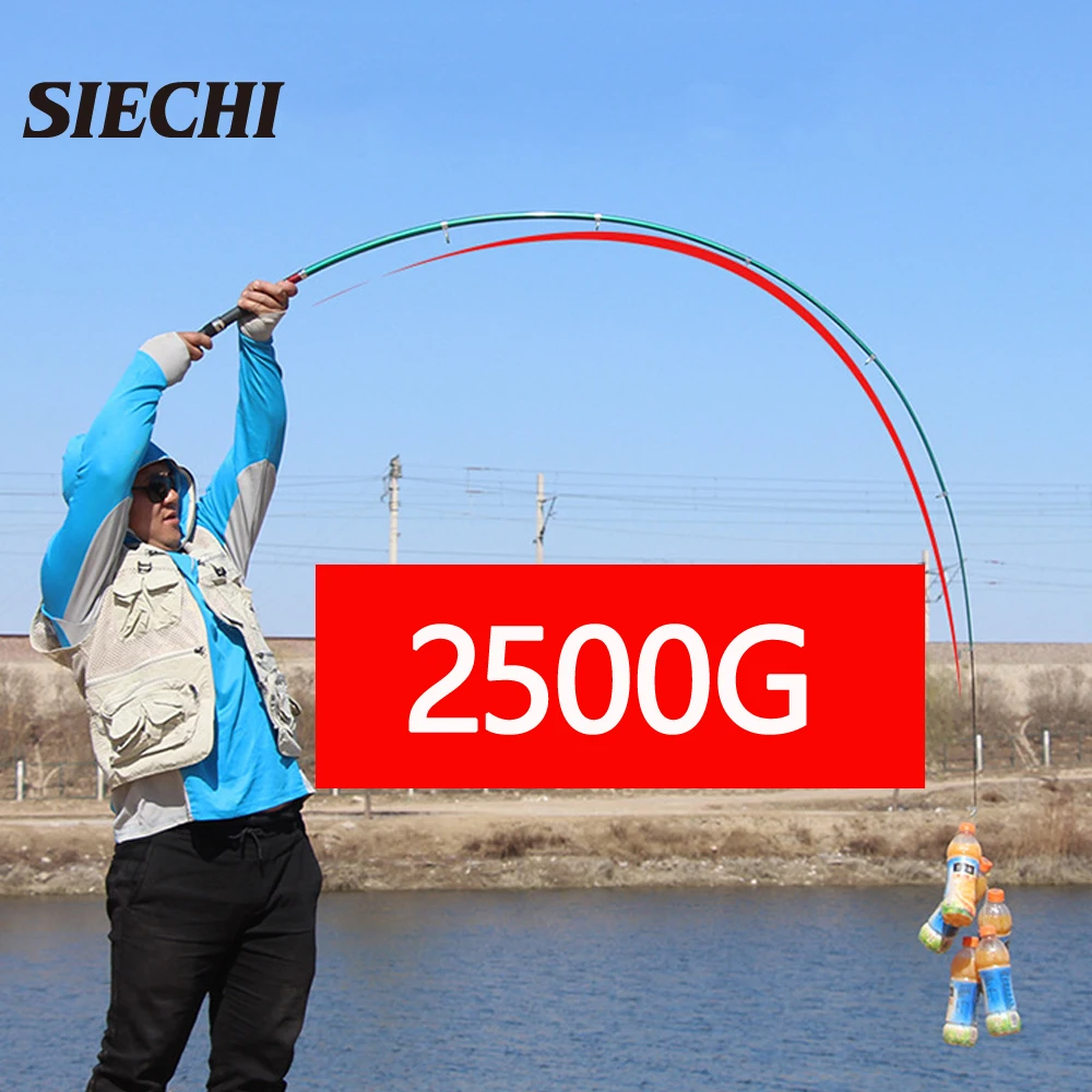 SIECHI-caña de pescar de fibra de vidrio, aparejo giratorio telescópico portátil, 1,8 M/2,1 M/2,4 M/2,7 M/3,0 M - imagen 4