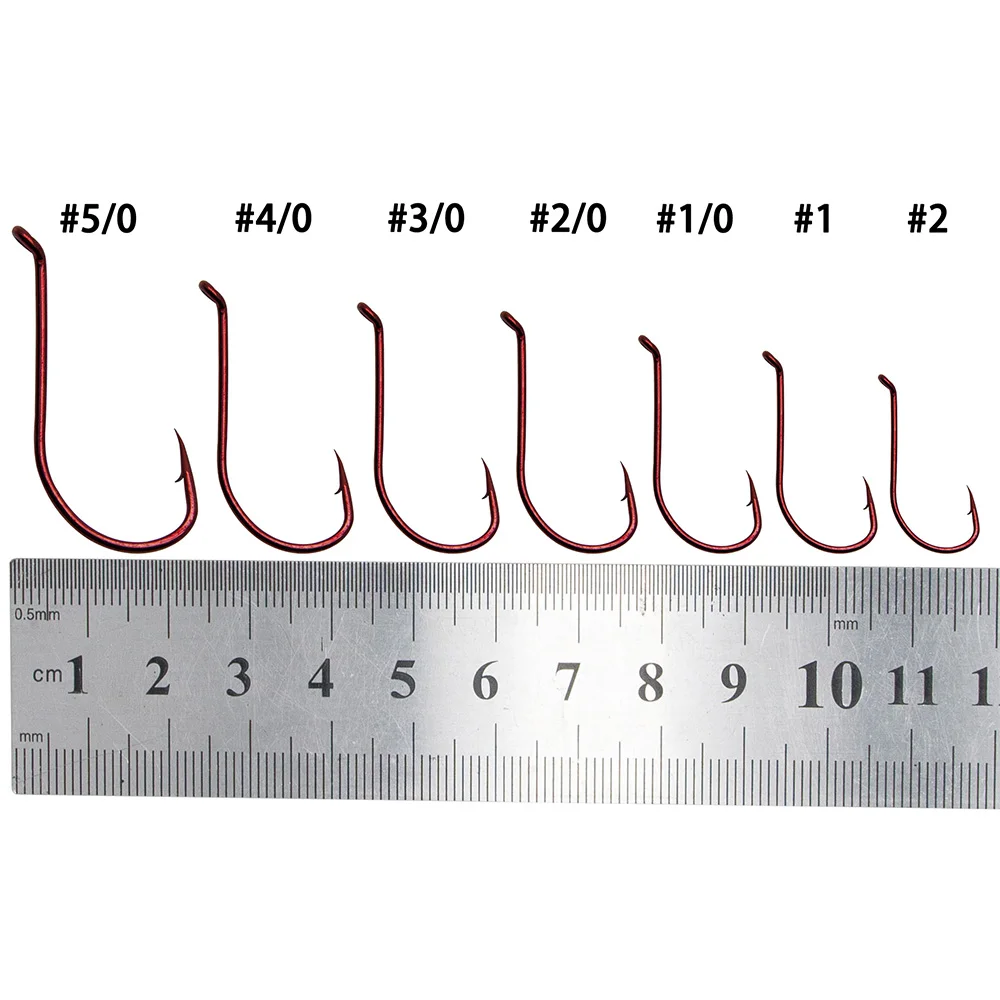 Anzuelo de pulpo de pesca, anzuelo circular de agua salada, para señuelo, gusano, Jigging, agua dulce, bagre, trucha, 100 piezas - imagen 2
