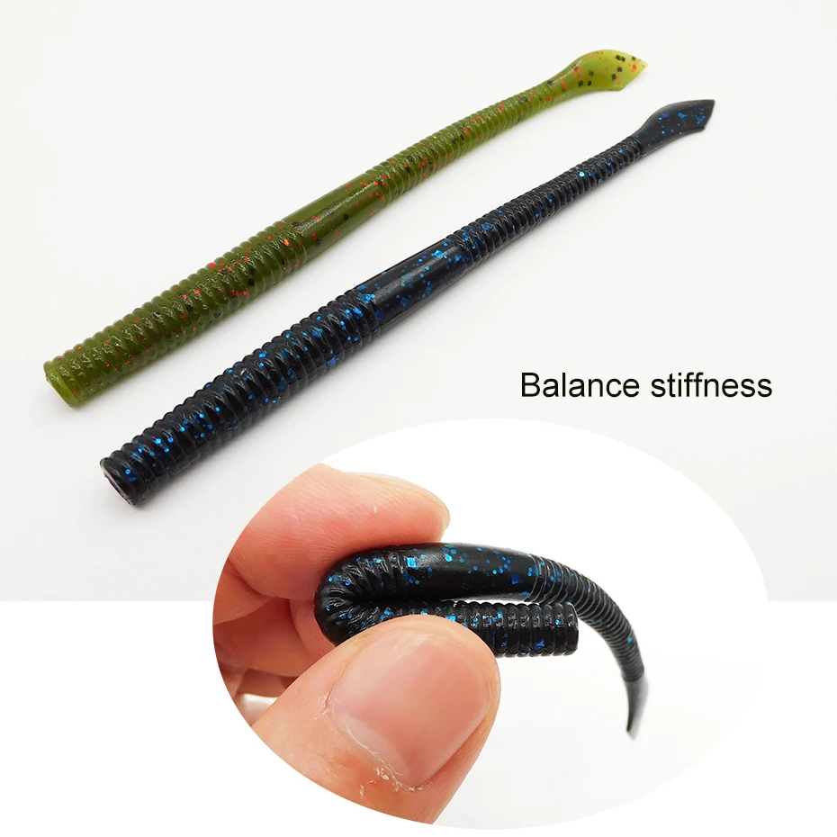 ESFISHING cebos blandos señuelos de gusano Cutty 100mm 10 Uds 2,9g señuelo de Pesca Crankbait Pesca trucha Lucio bagre Pesca Artificial - imagen 3