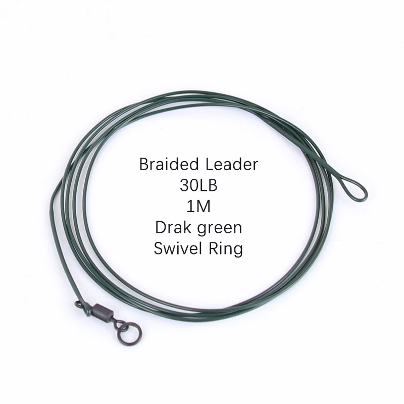 Mosodo-sedal de pesca de carpa de 1M, sedal de guía trenzado de 30lb con cambio rápido, líder giratorio, anzuelo, juego de sedal de pesca de carpa, aparejos - imagen 4