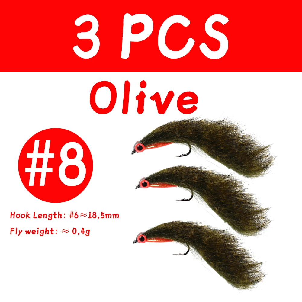 3PCS OLIVE SIZE 8