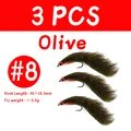 3PCS OLIVE SIZE 8