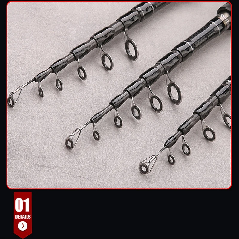 SIECHI Caña Telescópica Ultraligera de Carbono – Ideal para Señuelos - imagen 5