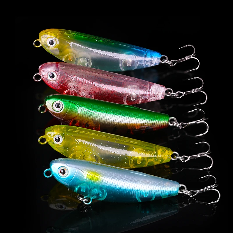 TSURINOYA-señuelo de pesca Topwater DW62, cebo duro tipo lápiz flotante, 50mm, 5g, Mini lápiz, cebos duros artificiales, lubina, trucha, Lucio, Wobbler - imagen 5