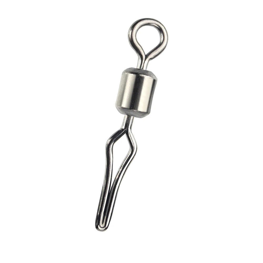 DNDYUJU-eslabones de pesca con Clip de línea lateral, 50 unidades, rodamiento de barril giratorio, anillo sólido, Conector de anzuelos de señuelo de pesca - imagen 4