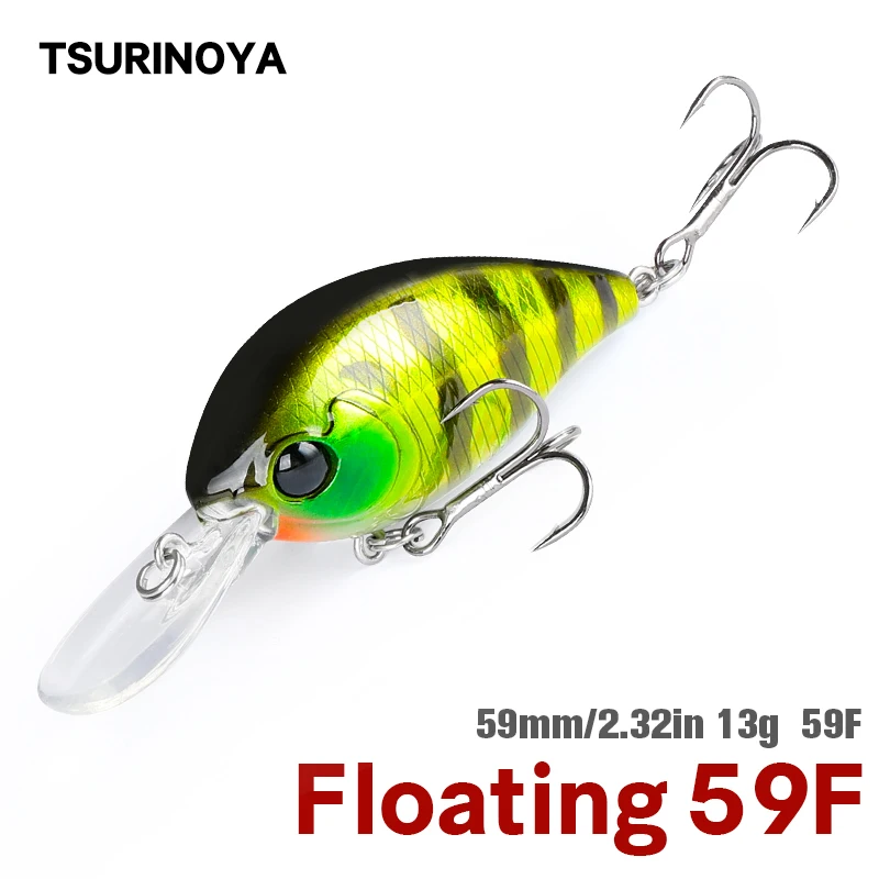 TSURINOYA 59F señuelo de pesca flotante, cebo duro Artificial de fundición larga, señuelo de lubina profesional, 59mm, 13g - imagen 2