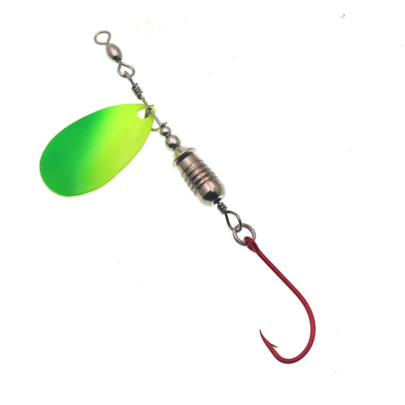 4 Uds señuelo de pesca Spinnerbait Señuelos de pesca de Metal con anzuelos individuales rojos señuelo de Jigging cebos de señuelo de pesca de trucha 5g 7g - imagen 4