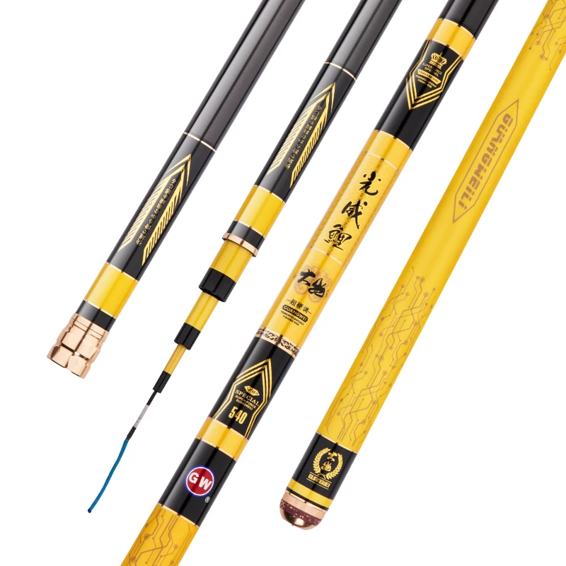 Caña De pescar De esturión azul, caña De pescar superligera, superdura, Taiwán, cuñas, Olta, negra, 19 tonos, 4,5 m-10,0 m - imagen 2