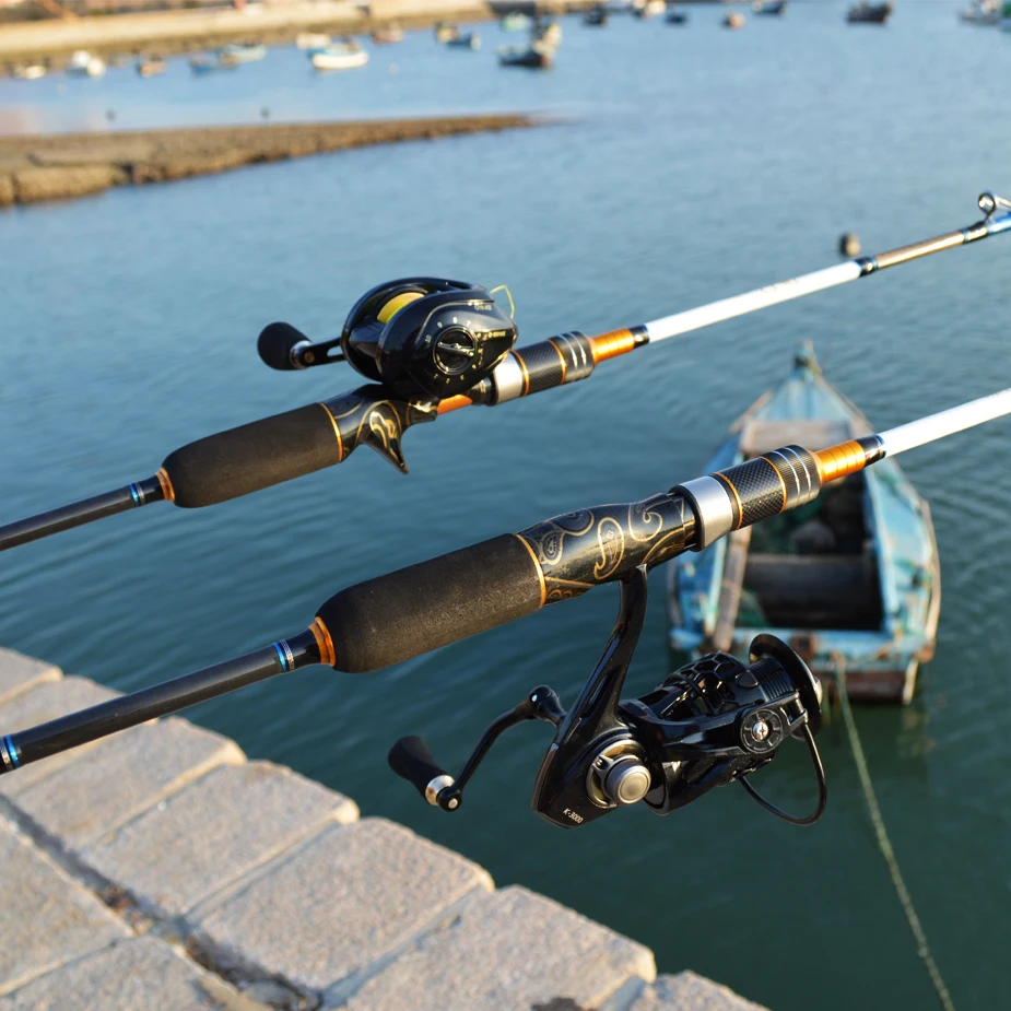 TOMA-caña de pescar giratoria de fibra de carbono, 1,8 m, 1,98 m, 2,1 m, para barco de mar, señuelo MH, peso 30-150g, pesca en agua salada - imagen 3