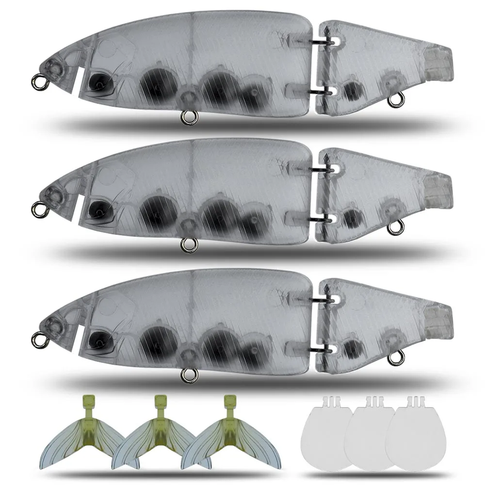 Cebo articulado de 135mm, 30g, sin pintar, Swimbait, Señuelos de Pesca, cuerpo duro, Lucio flotante, aparejos de pesca - imagen 3