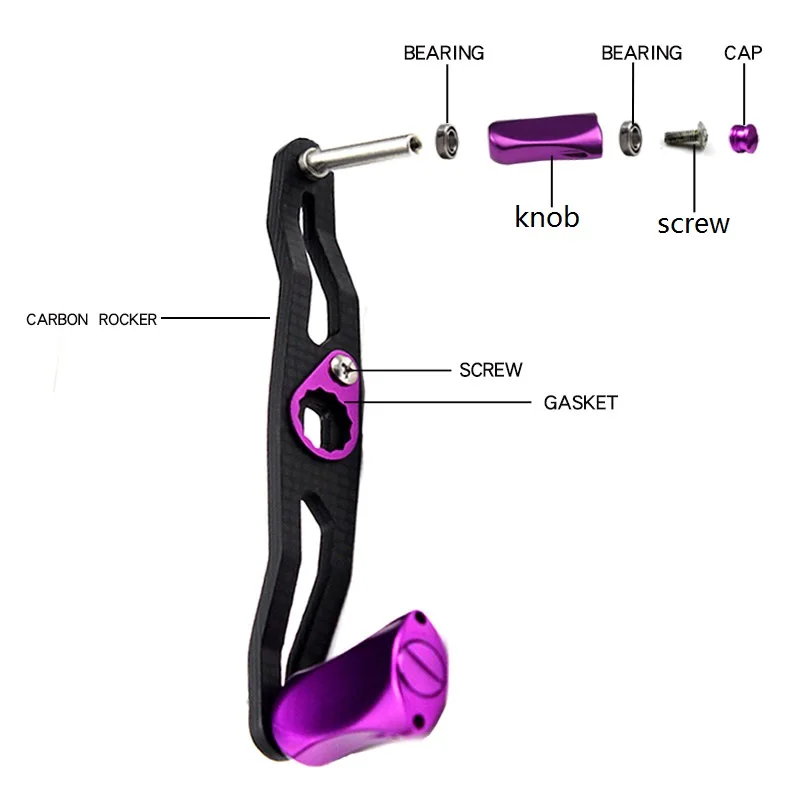 Ruke-mango de carrete de pesca de fibra de carbono, 1 unidad, para S/D/A Typ Allloy, agujero de perilla, 8x5/7mm de longitud, 105mm, accesorio basculante de carrete de pesca - imagen 5