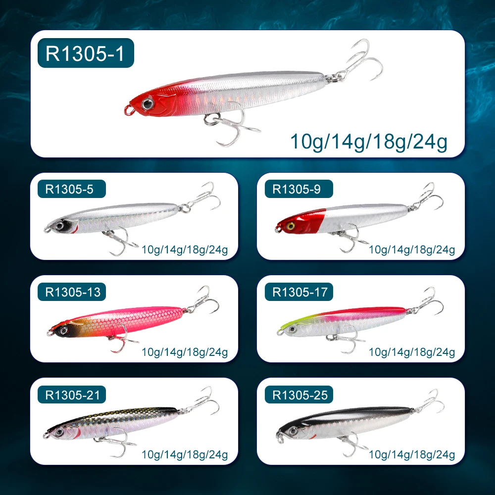 Lápiz de hundimiento Stickbait, señuelo de pesca de lucio, Minnow Spinner, señuelos duros, cebo de arrastre, Wobblers, anzuelo triple, accesorios de aparejos de pesca - imagen 2