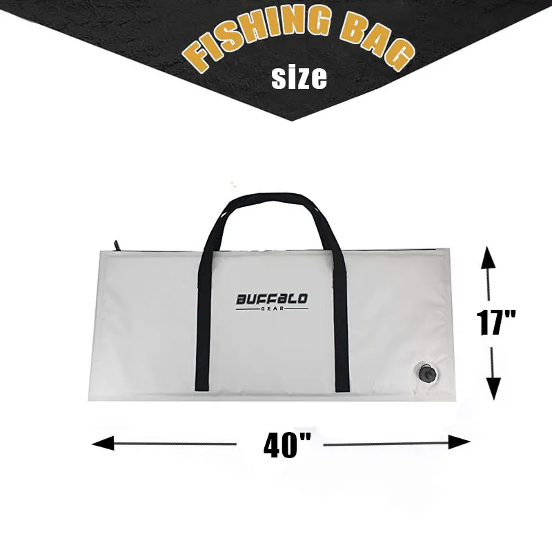 Bolsa térmica aislante de 40x17 pulgadas para almacenamiento de peces, bolso grande a prueba de fugas, portátil, resistente al agua, aparejos de pesca