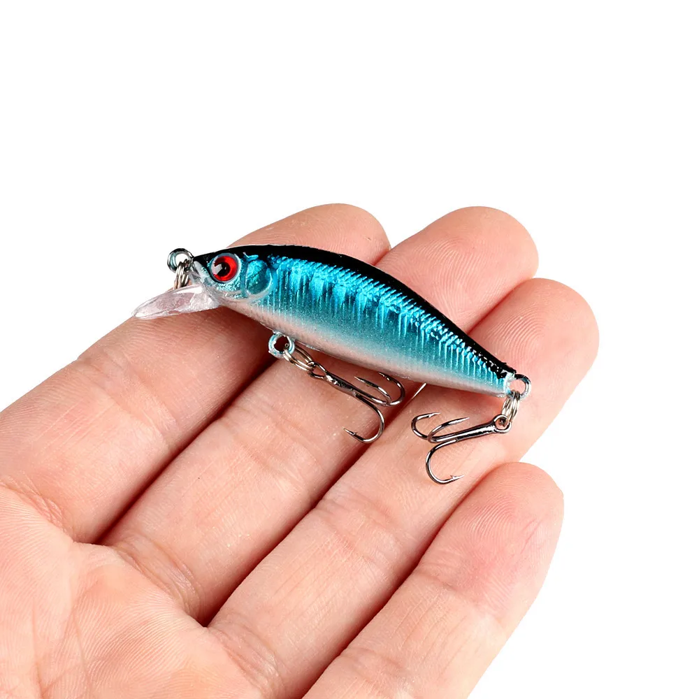 1 Uds 55mm 3g Señuelos de Pesca Minnow Wobbler lubina flotante Trolling cebo duro Artificial Crankbait carpa Pesca aparejos de Pesca - imagen 2