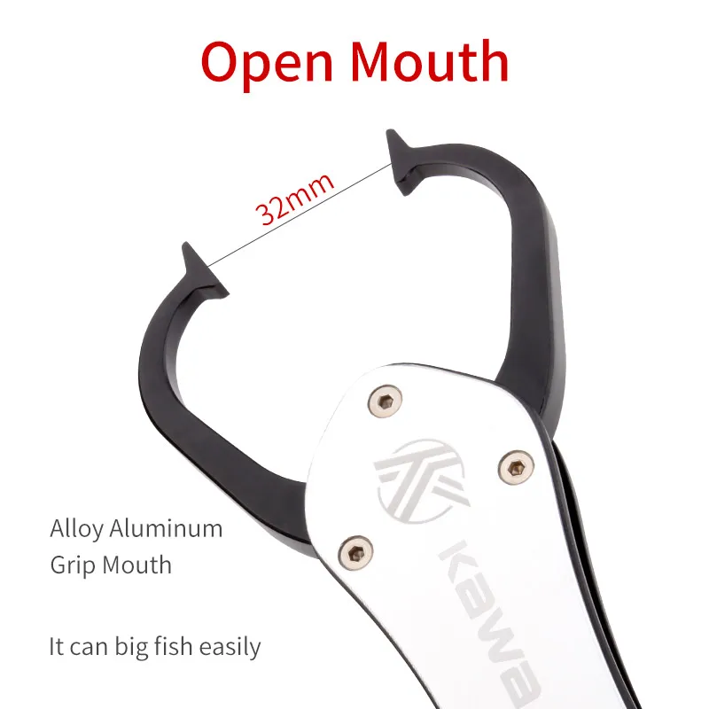 KAWA-Herramienta de aparejos de pesca con agarre de labio de pescado, aleación de aluminio, tipo pistola, longitud 25 cm, peso 178g, cuerda antipérdida, envío gratis - imagen 5