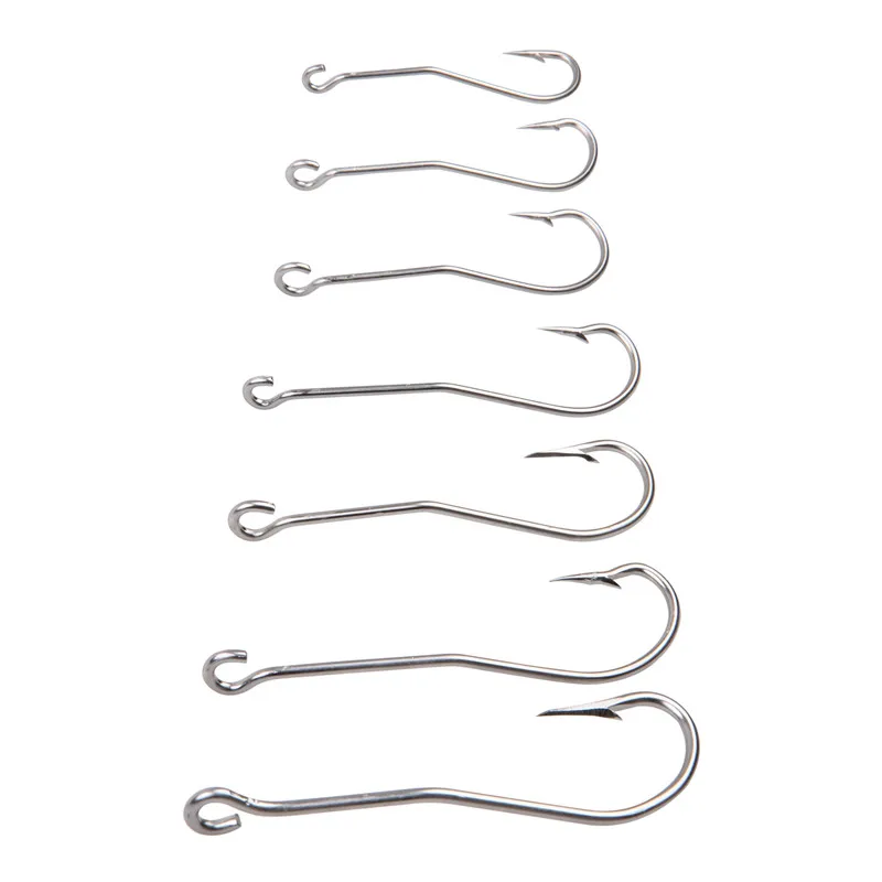 100 Uds. Anzuelos de pesca de Anguila compensada de acero inoxidable, manivela de vástago largo, anzuelos para jigging, lubina, pesca de trucha - imagen 4