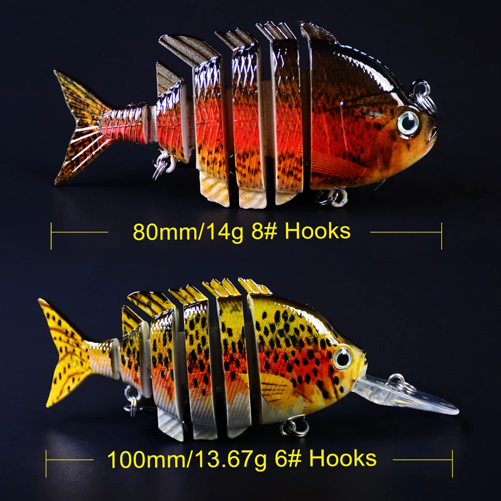 Wobblers de hundimiento, Señuelos de Pesca, Swimbait multiarticulado, cebo Artificial duro para Lucio, señuelo de pesca Crankbait, 6 unidades por lote - imagen 4