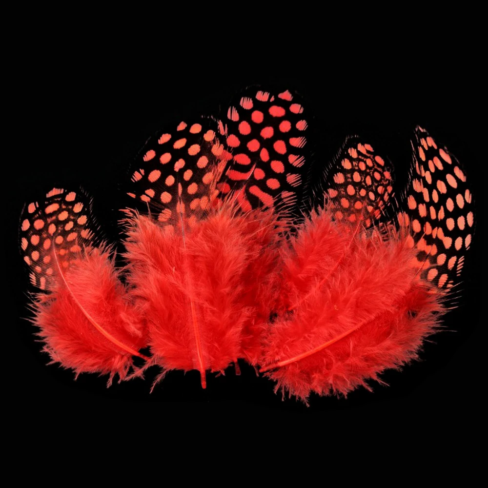 ICERIO-50 piezas de colores mezclados, plumas de gallina, Perla de Guinea, moscas, cola de mejillas, serpentinas, mojado, seco, Material para atar moscas