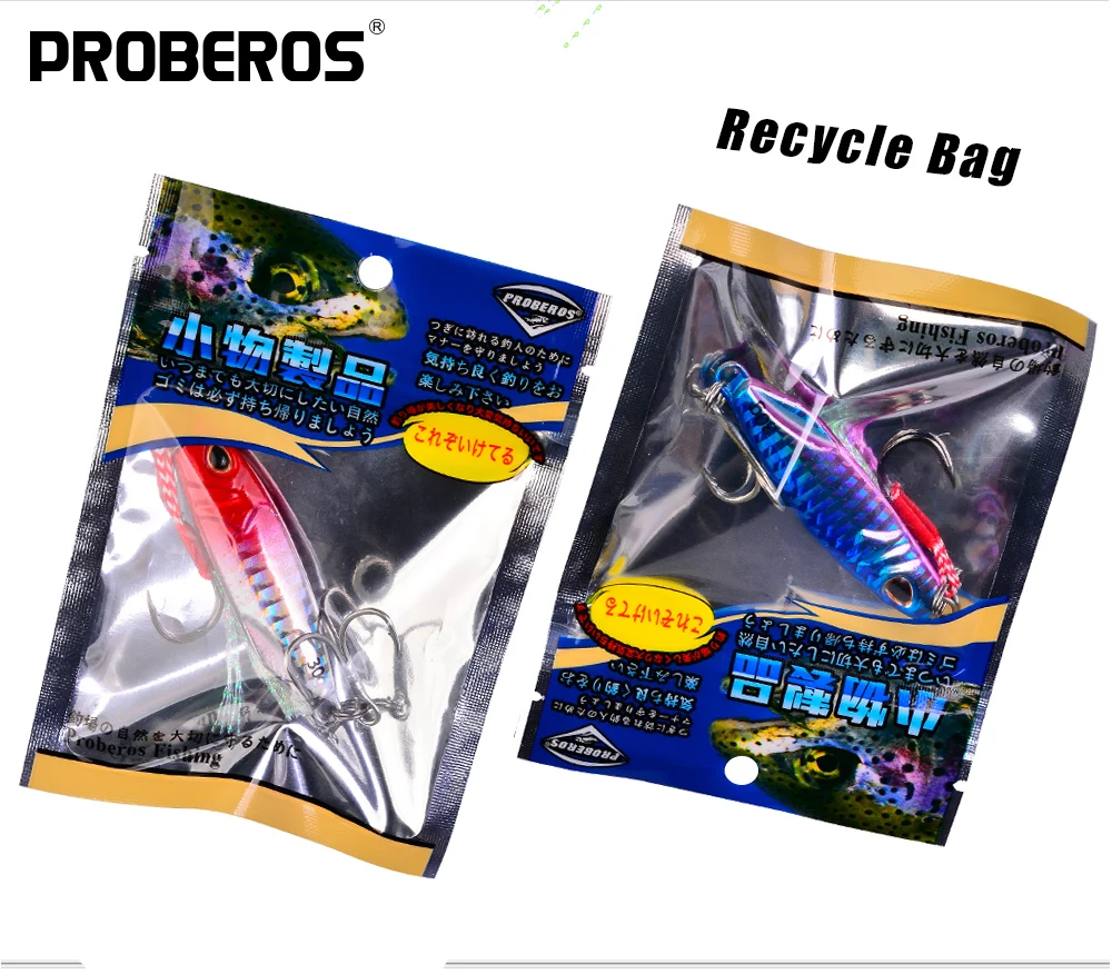 ¡Descubra el vibrante mundo de proberos® con nuestra innovadora bolsa de reciclaje diseñada para pesca y diversión sostenibles!